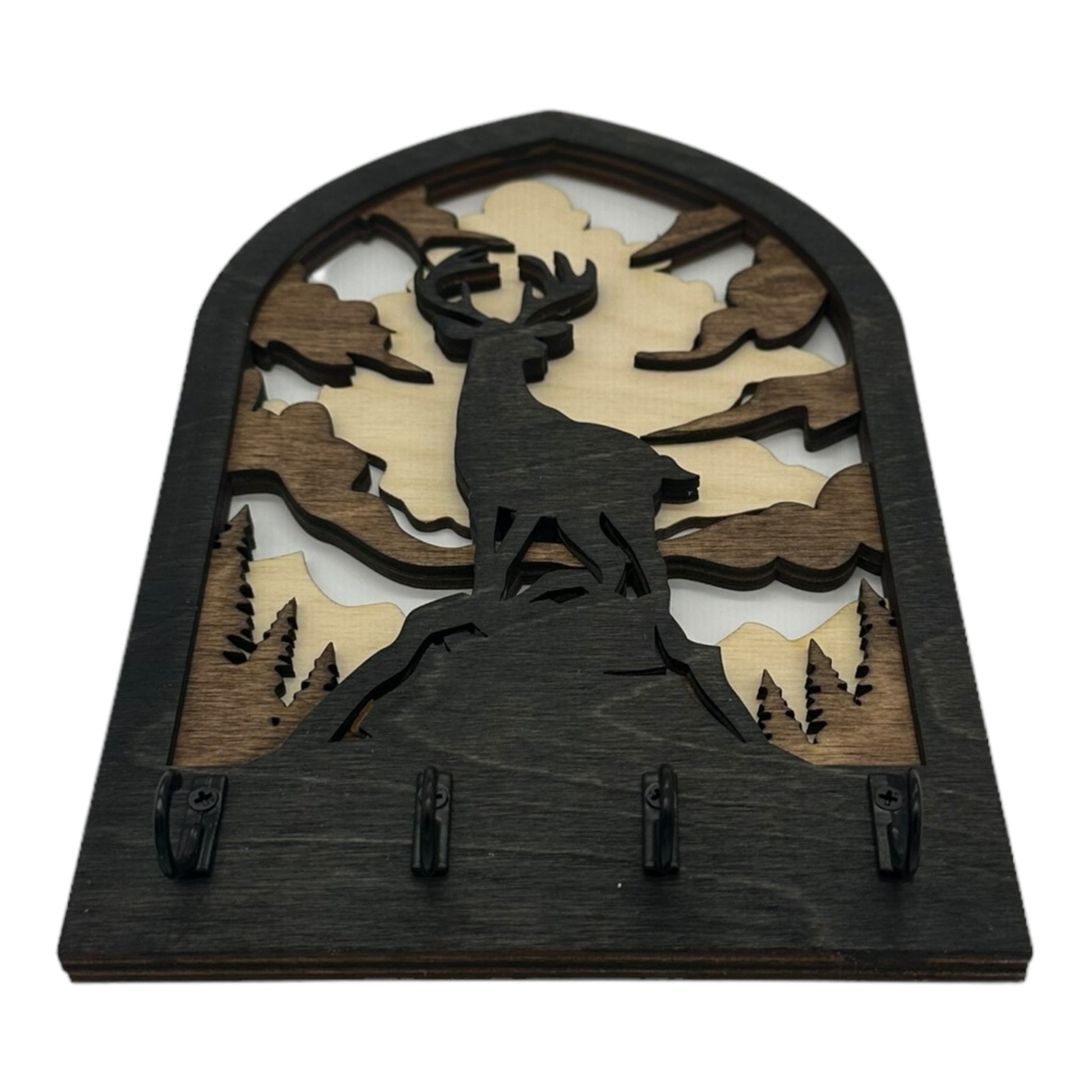 Deer Four Hook Arch Key Hanger/ Organizer