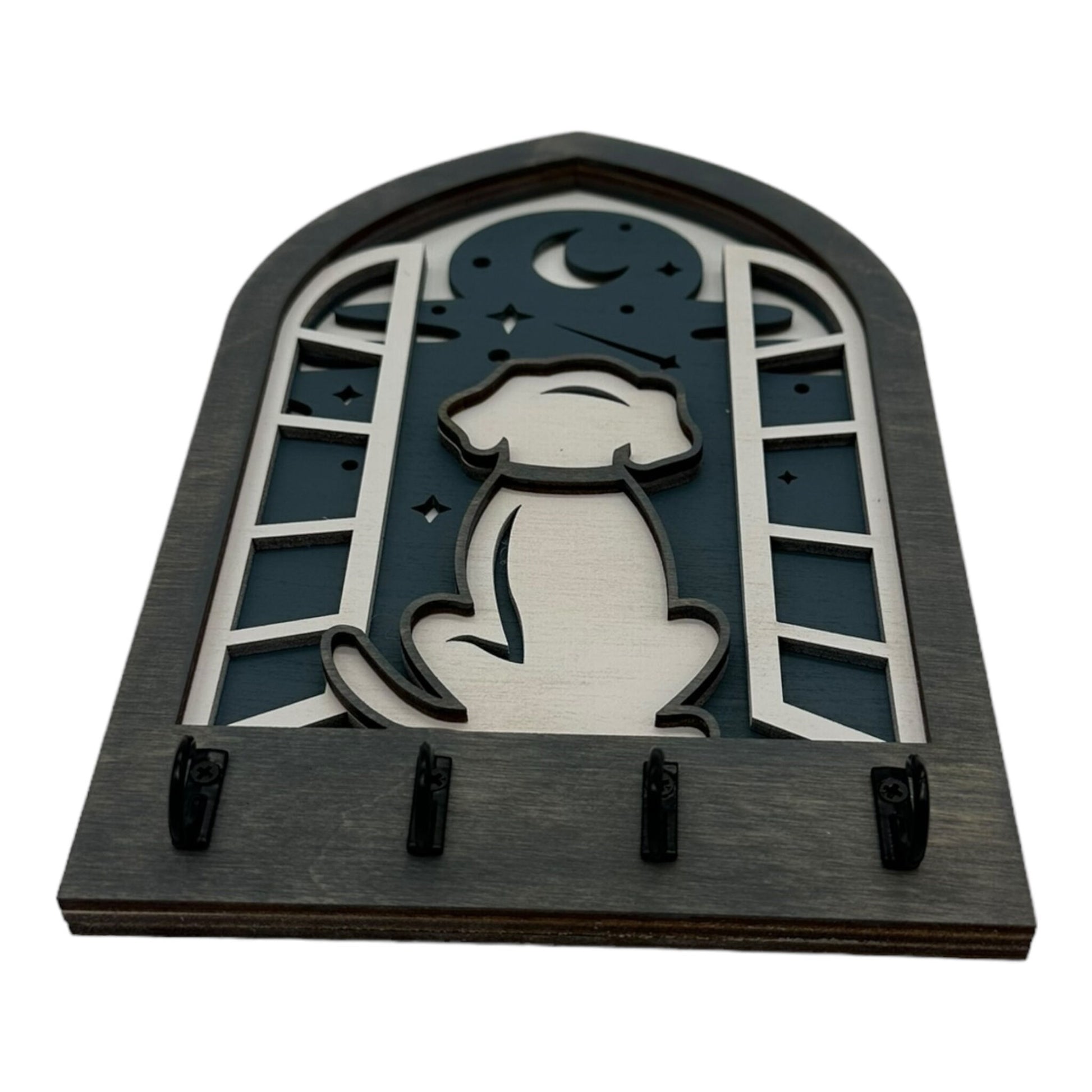 Dog Four Hook Arch Key Hanger/ Organizer