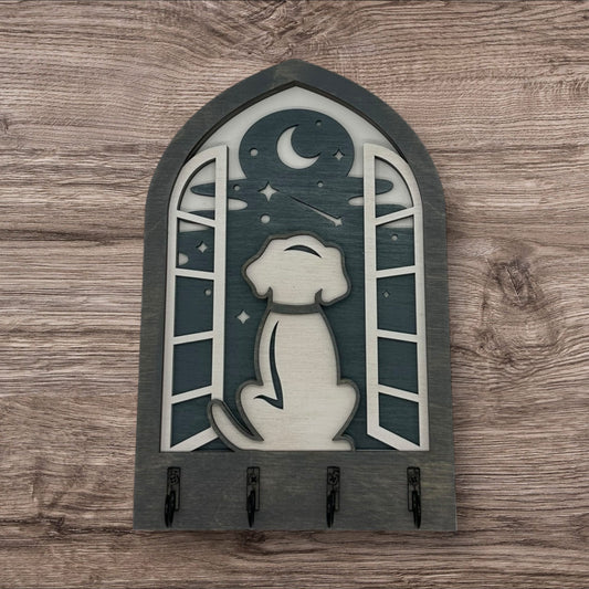 Dog Four Hook Arch Key Hanger/ Organizer