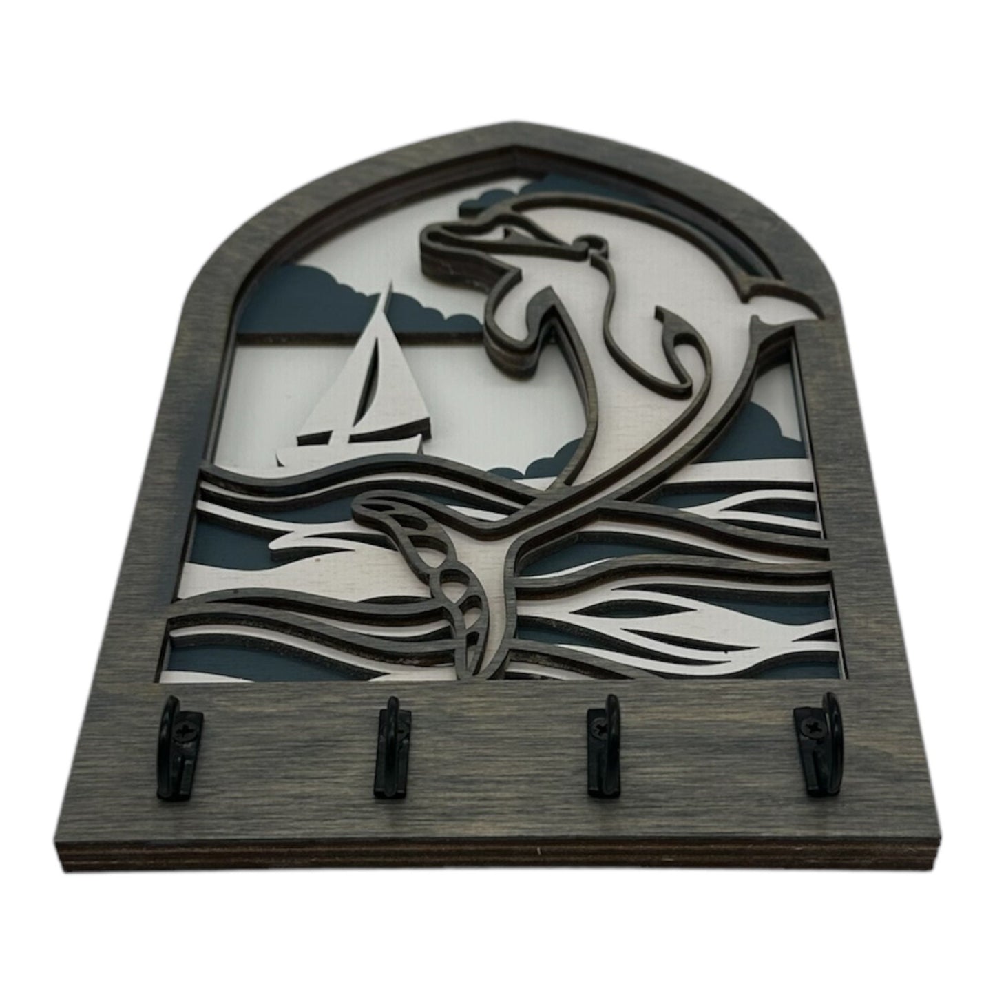 Dolphin Four Hook Arch Key Hanger/ Organizer