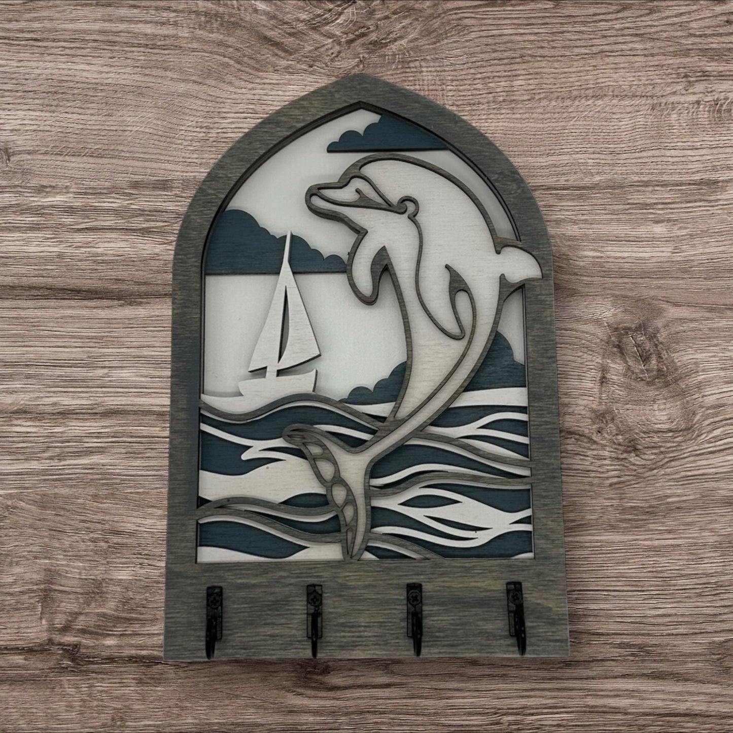 Dolphin Four Hook Arch Key Hanger/ Organizer