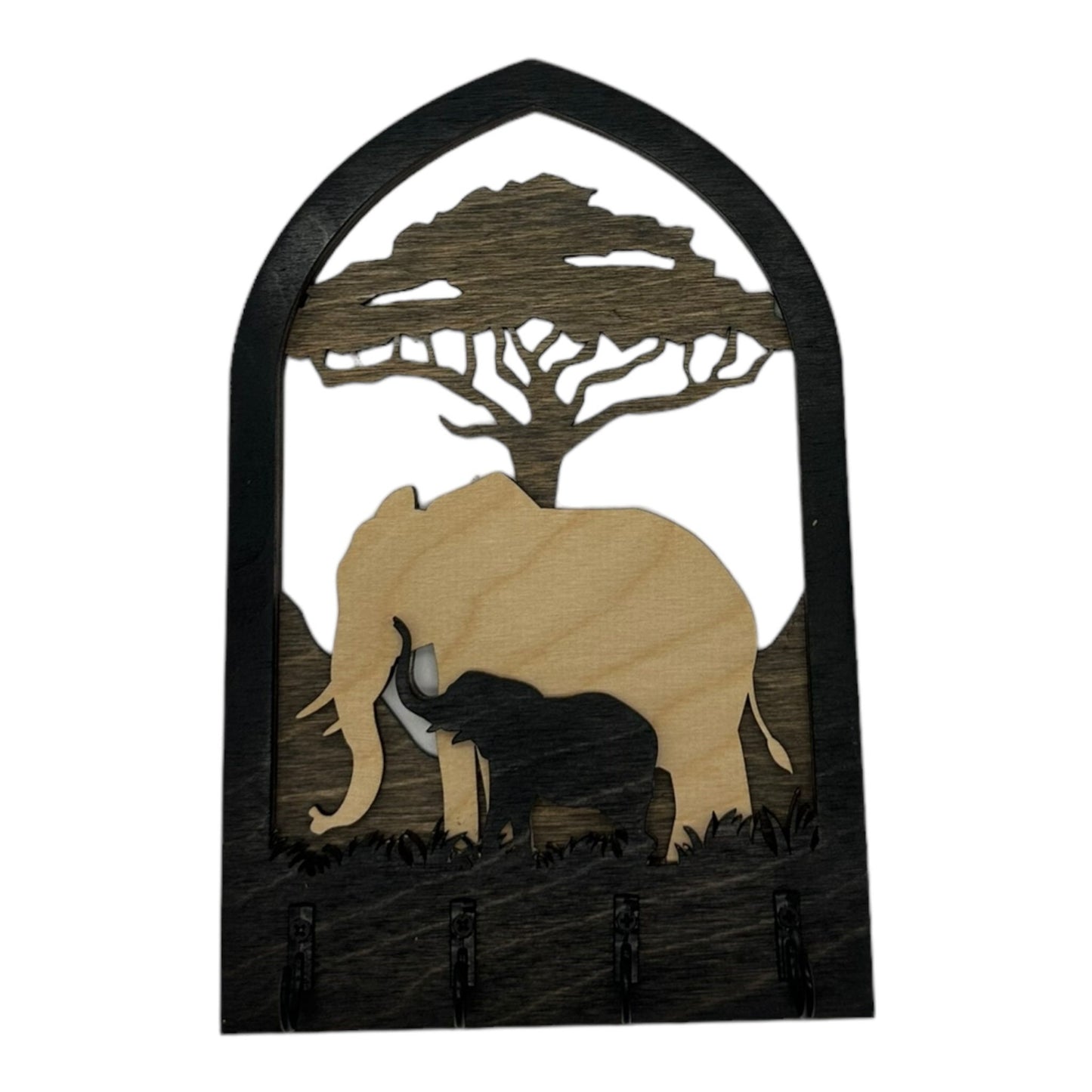 Elephant Four Hook Arch Key Hanger/ Organizer