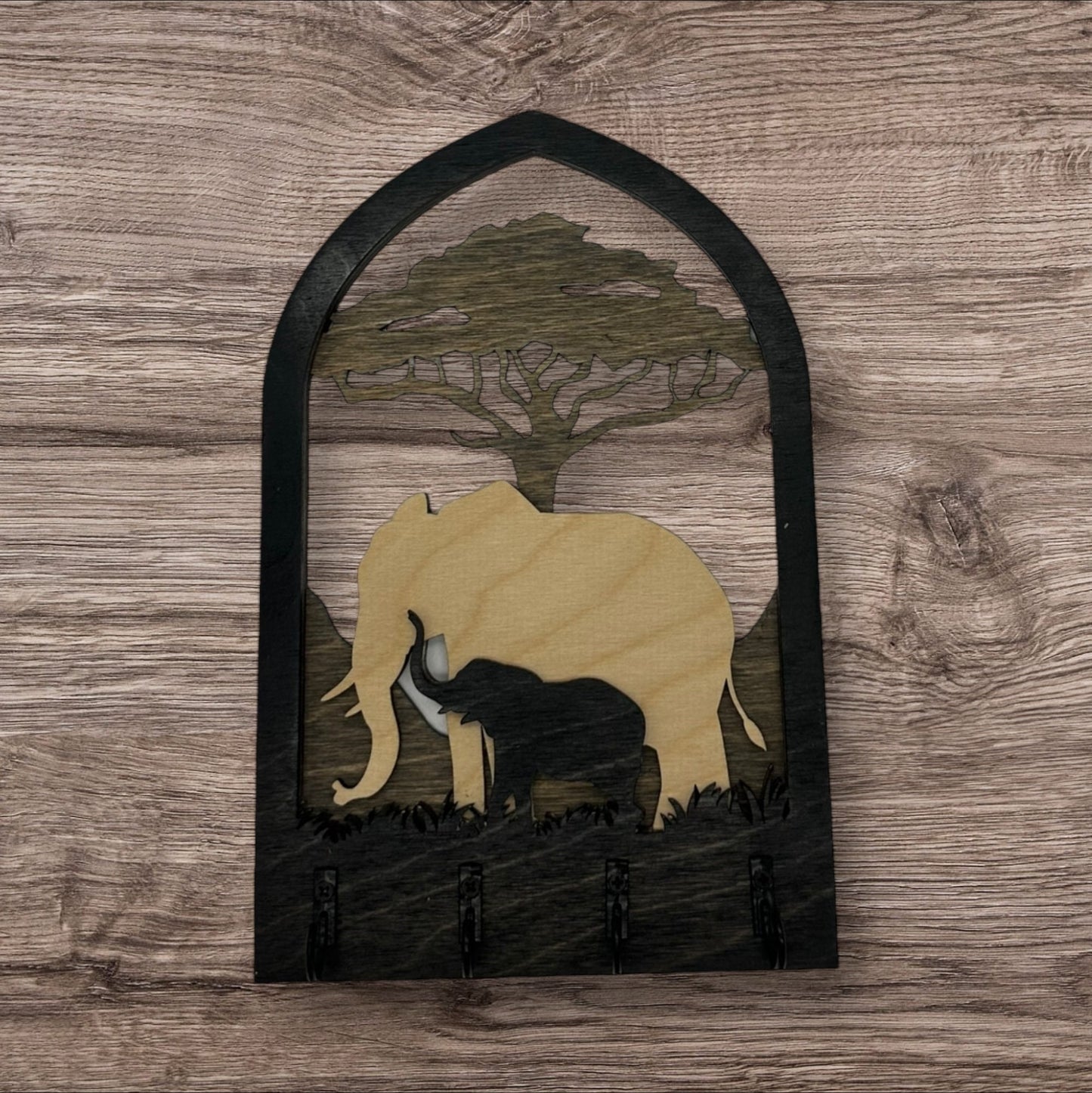 Elephant Four Hook Arch Key Hanger/ Organizer