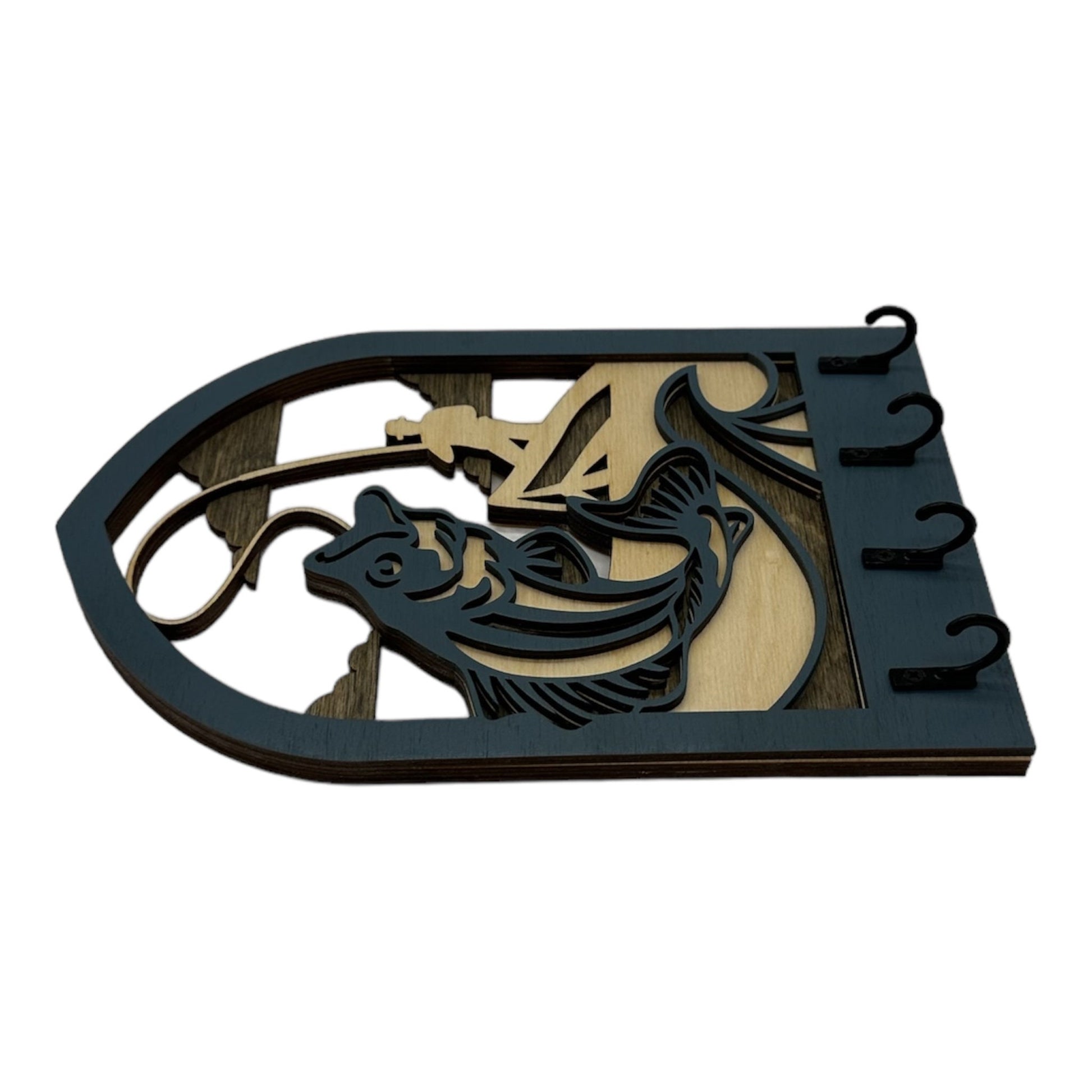 Fishing Four Hook Arch Key Hanger/ Organizer