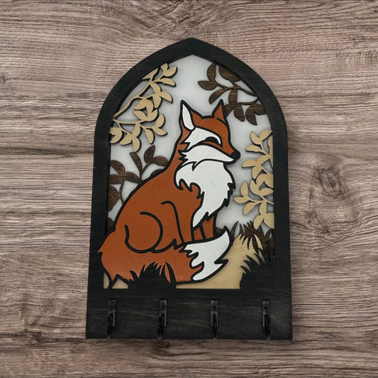 Fox Four Hook Arch Key Hanger/ Organizer