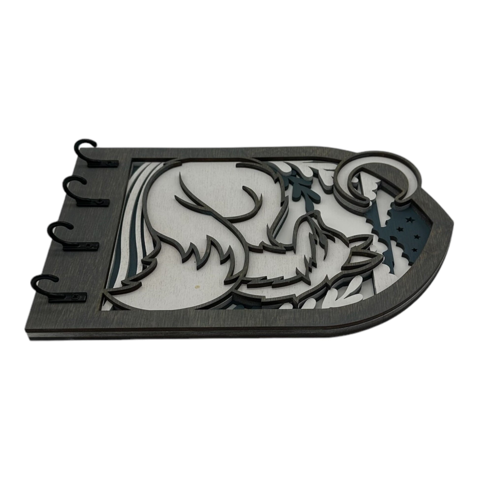 Fox and Moon Four Hook Arch Key Hanger/ Organizer