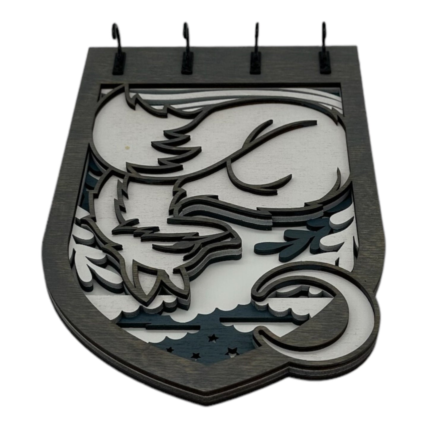 Fox and Moon Four Hook Arch Key Hanger/ Organizer