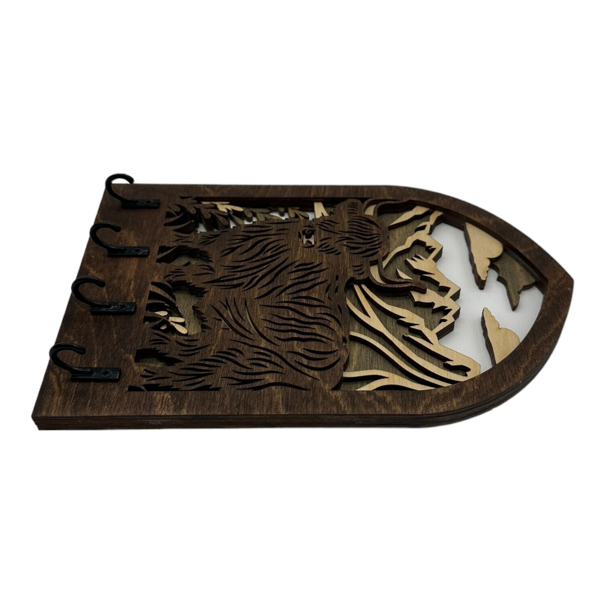 Highland Cow Four Hook Arch Key Hanger/ Organizer