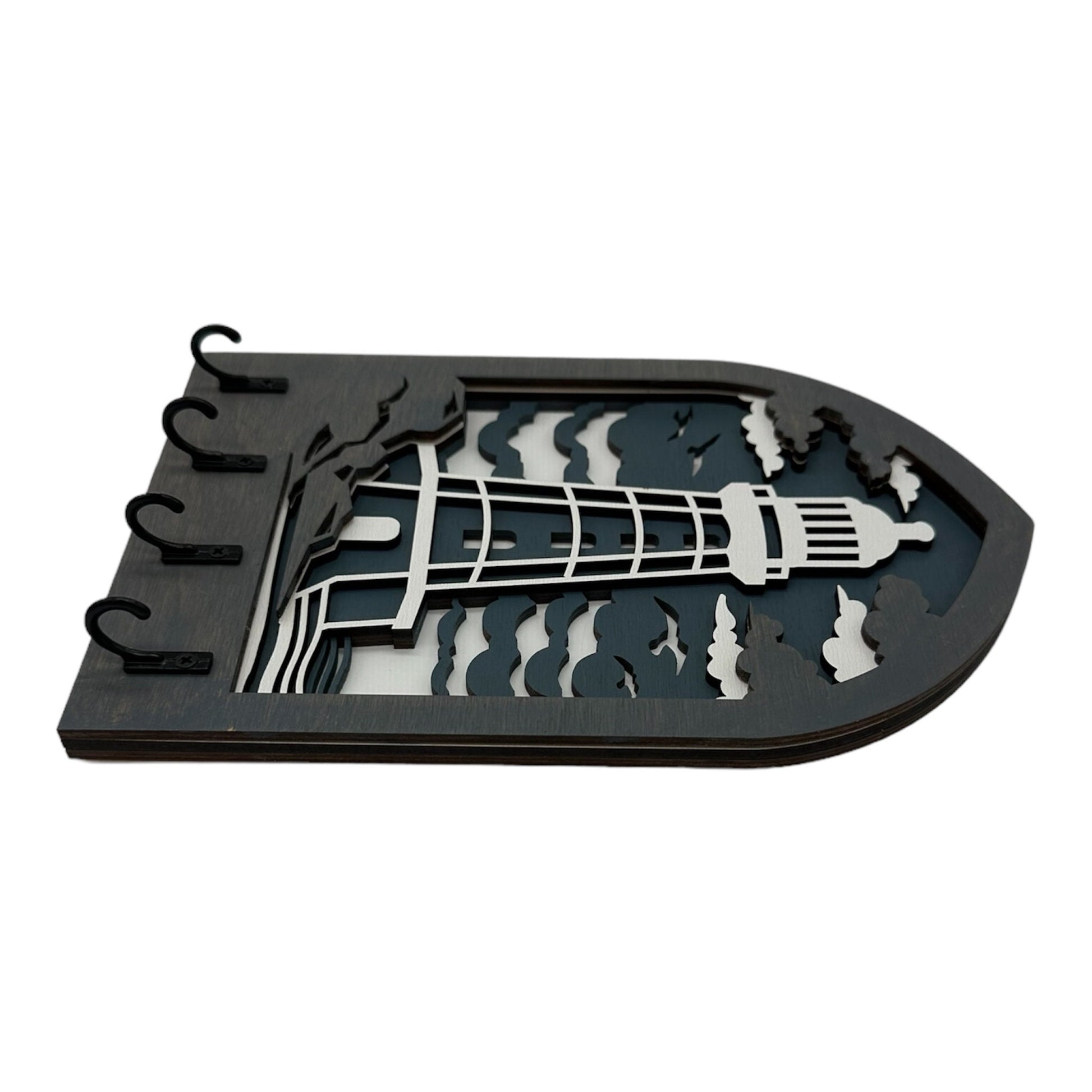 Lighthouse Four Hook Arch Key Hanger/ Organizer