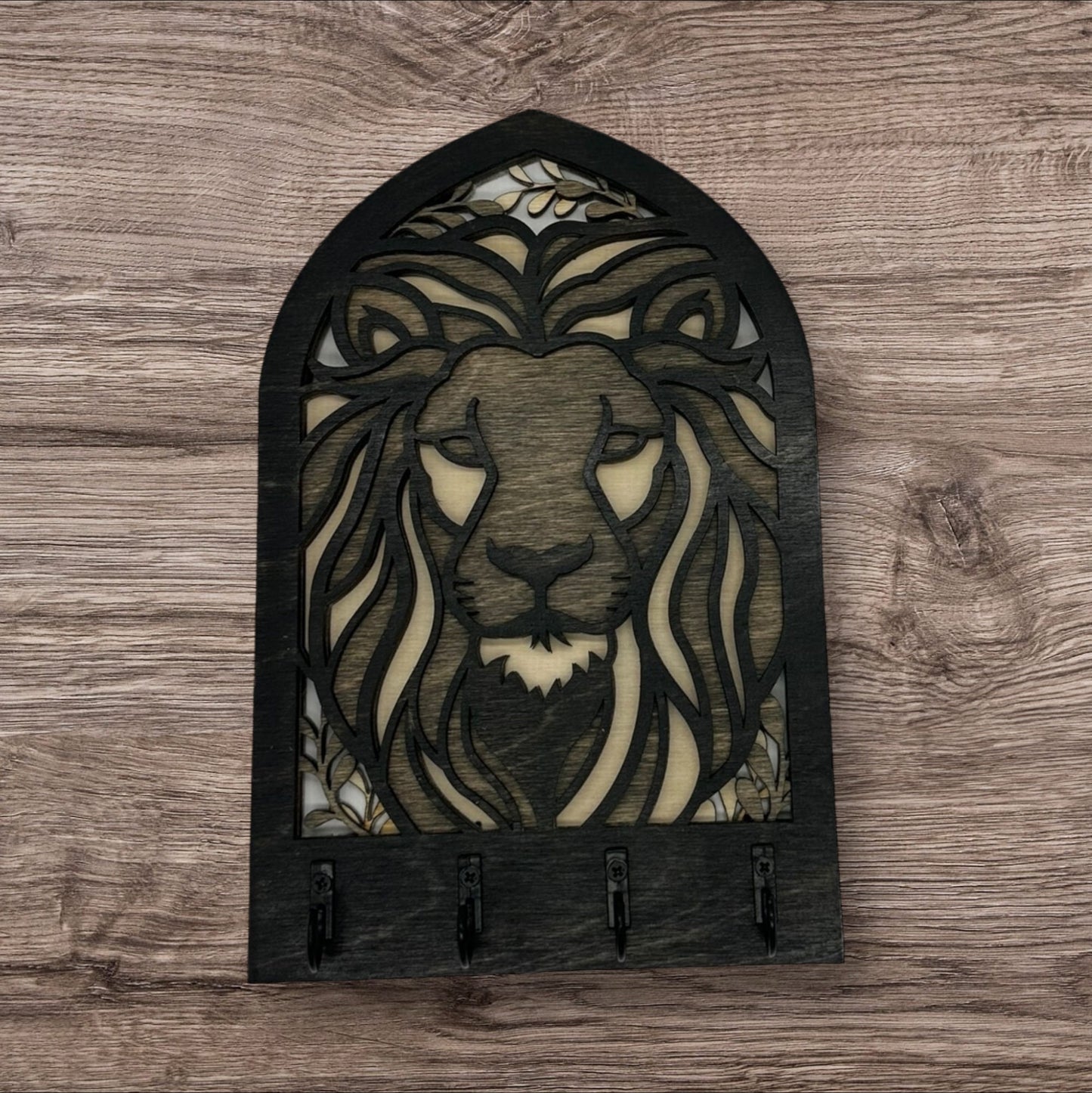 Lion Four Hook Arch Key Hanger/ Organizer
