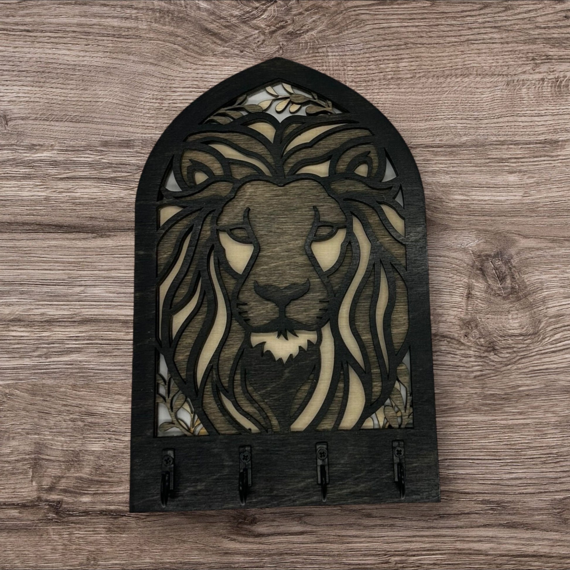 Lion Four Hook Arch Key Hanger/ Organizer