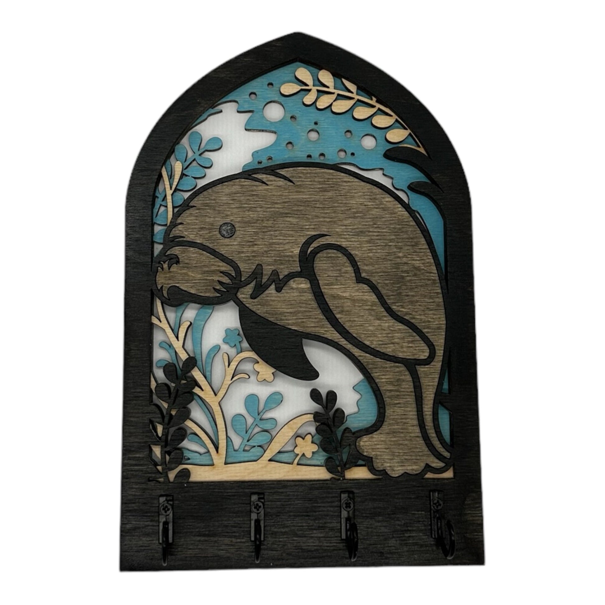 Manatee Four Hook Arch Key Hanger/ Organizer
