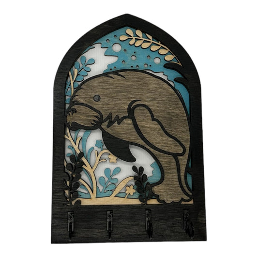 Manatee Four Hook Arch Key Hanger/ Organizer