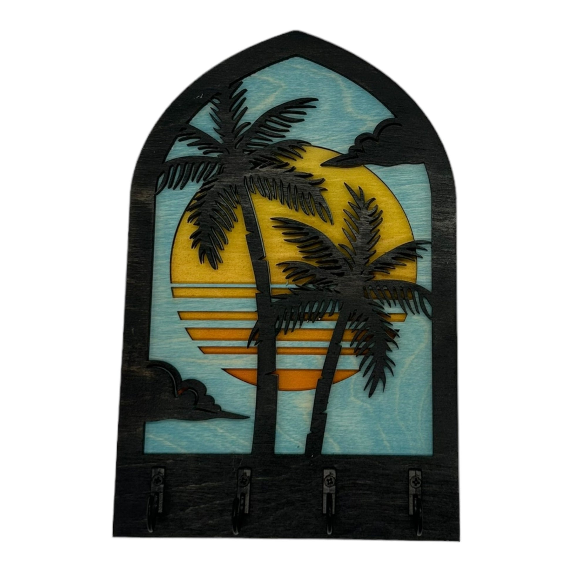 Palm Tree Four Hook Arch Key Hanger/ Organizer