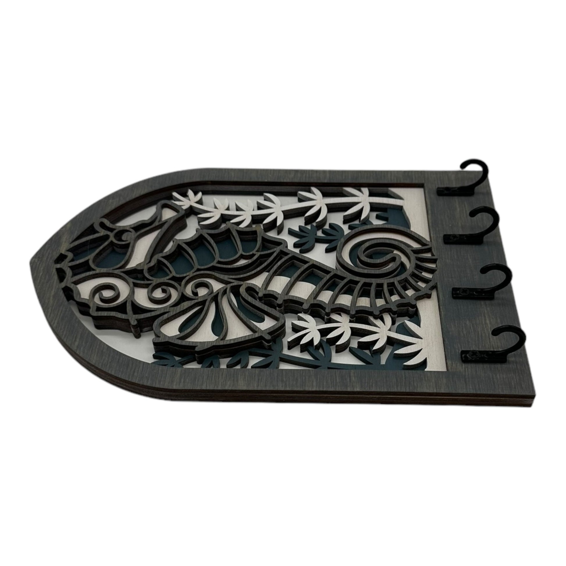 Seahorse Four Hook Arch Key Hanger/ Organizer