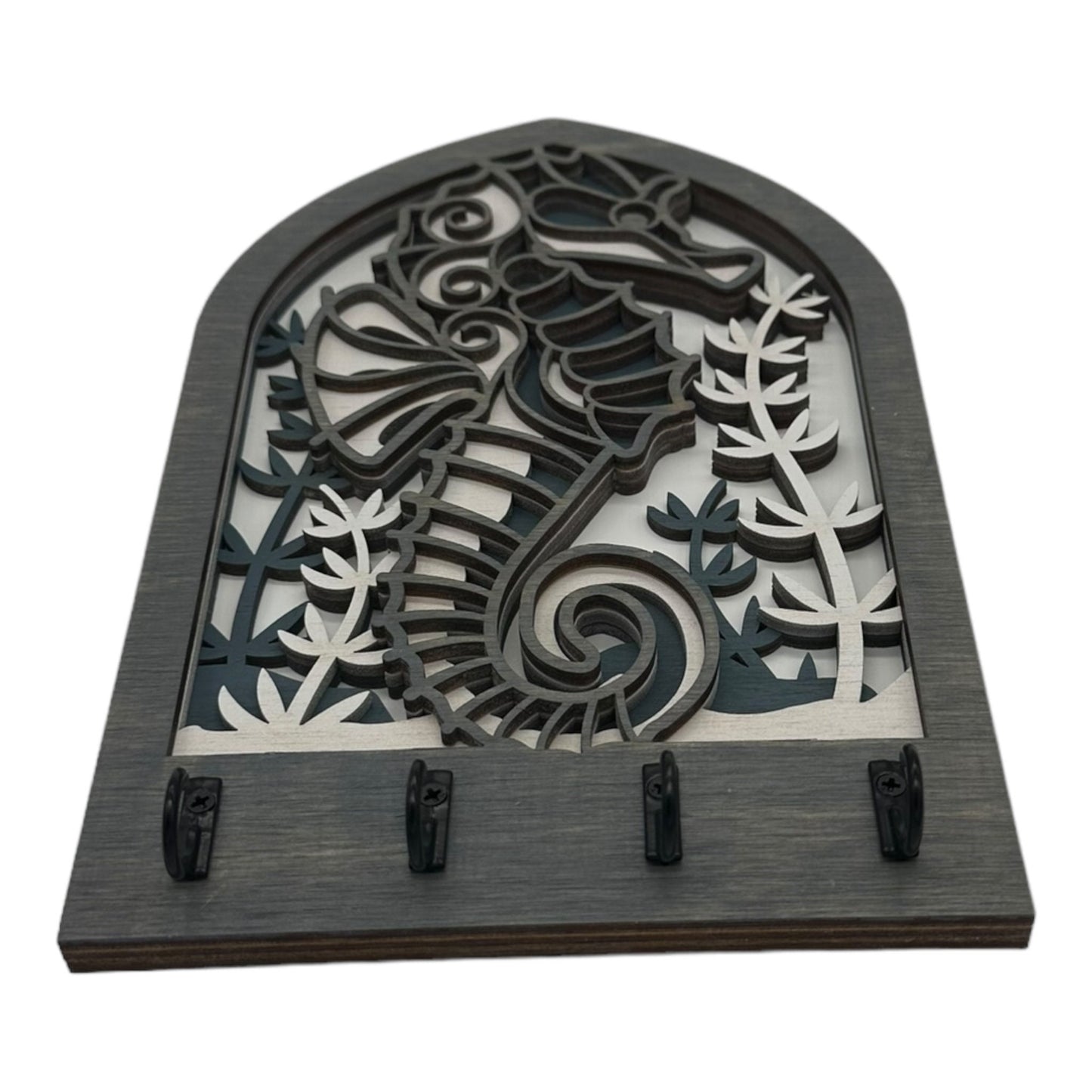 Seahorse Four Hook Arch Key Hanger/ Organizer