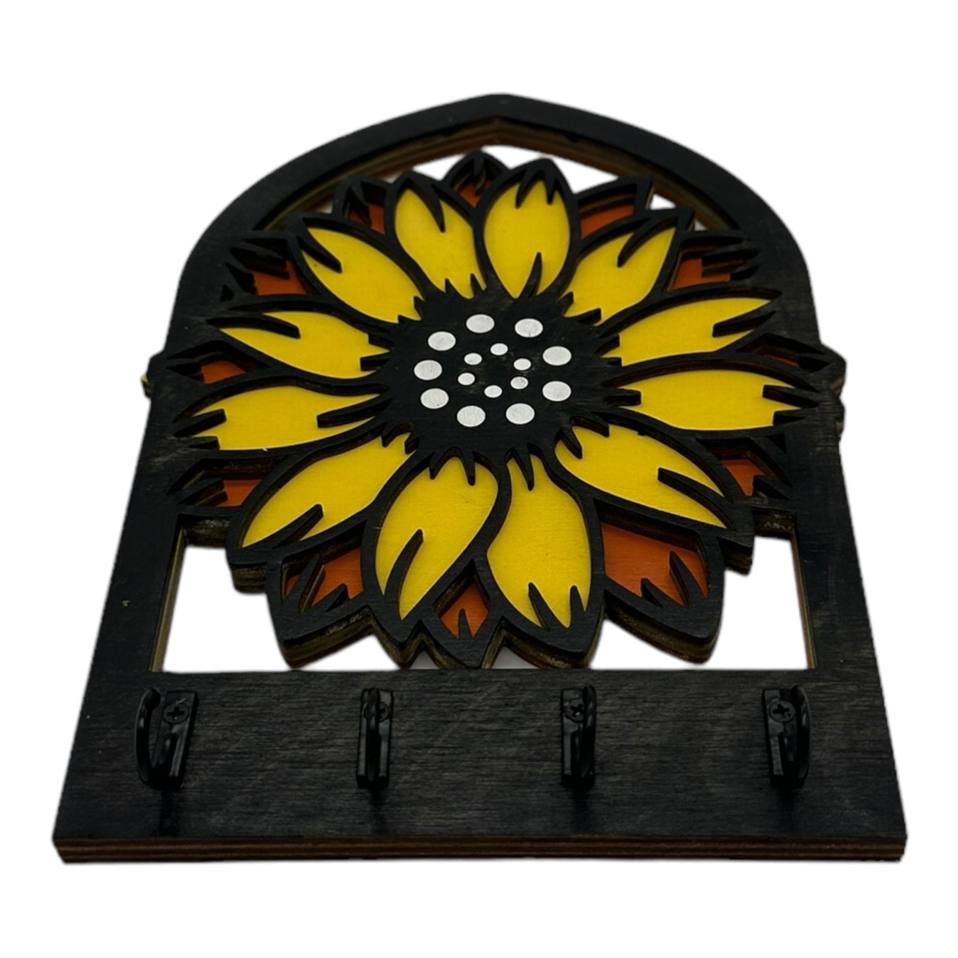 Sunflower Four Hook Arch Key Hanger/ Organizer
