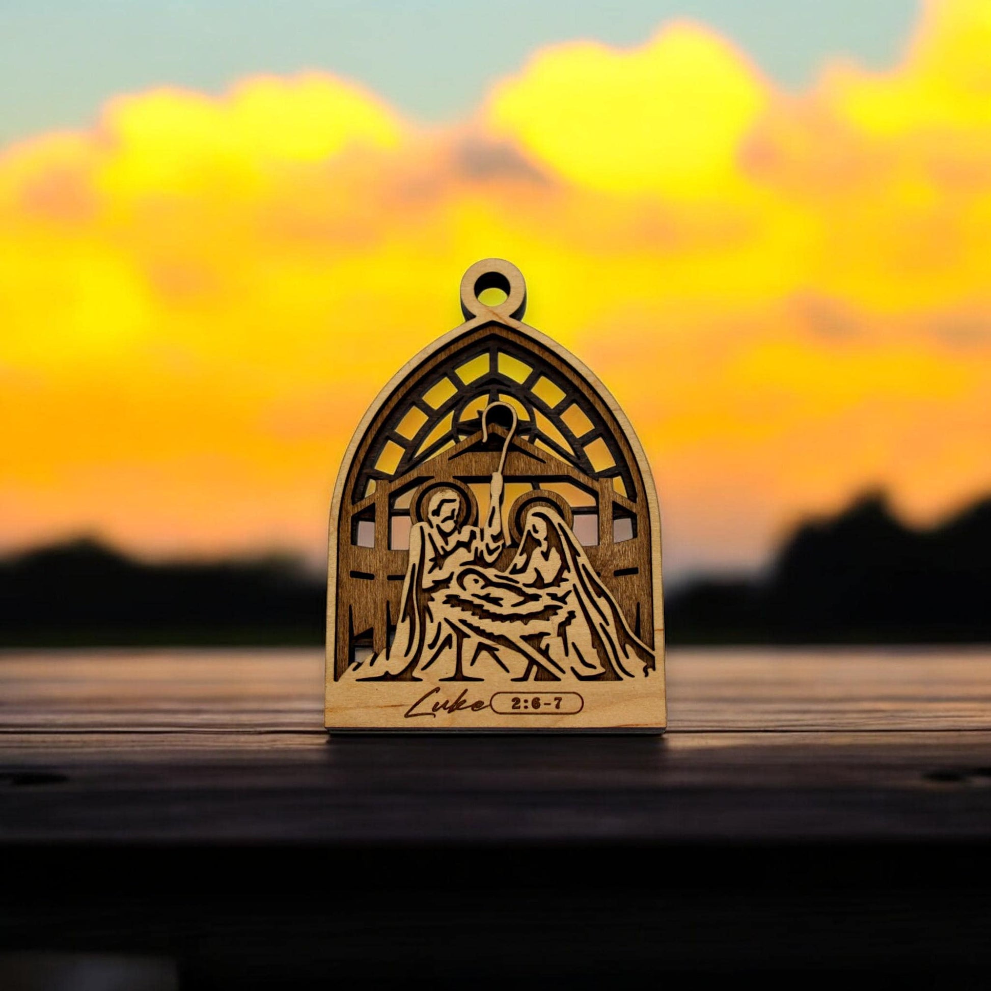 Wooden Religious Biblical Story of Christmas Ornaments