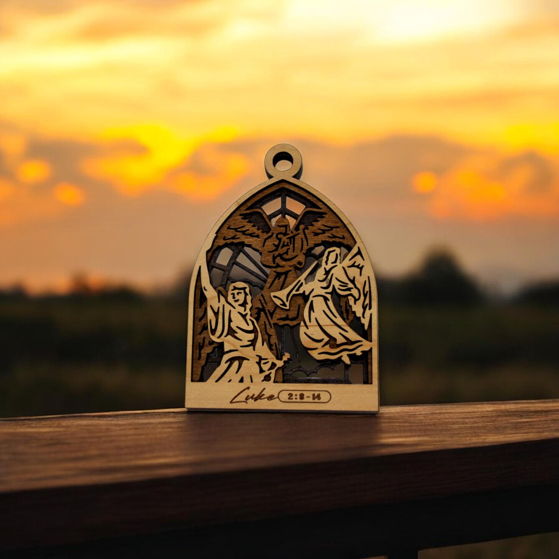 Wooden Religious Biblical Story of Christmas Ornaments