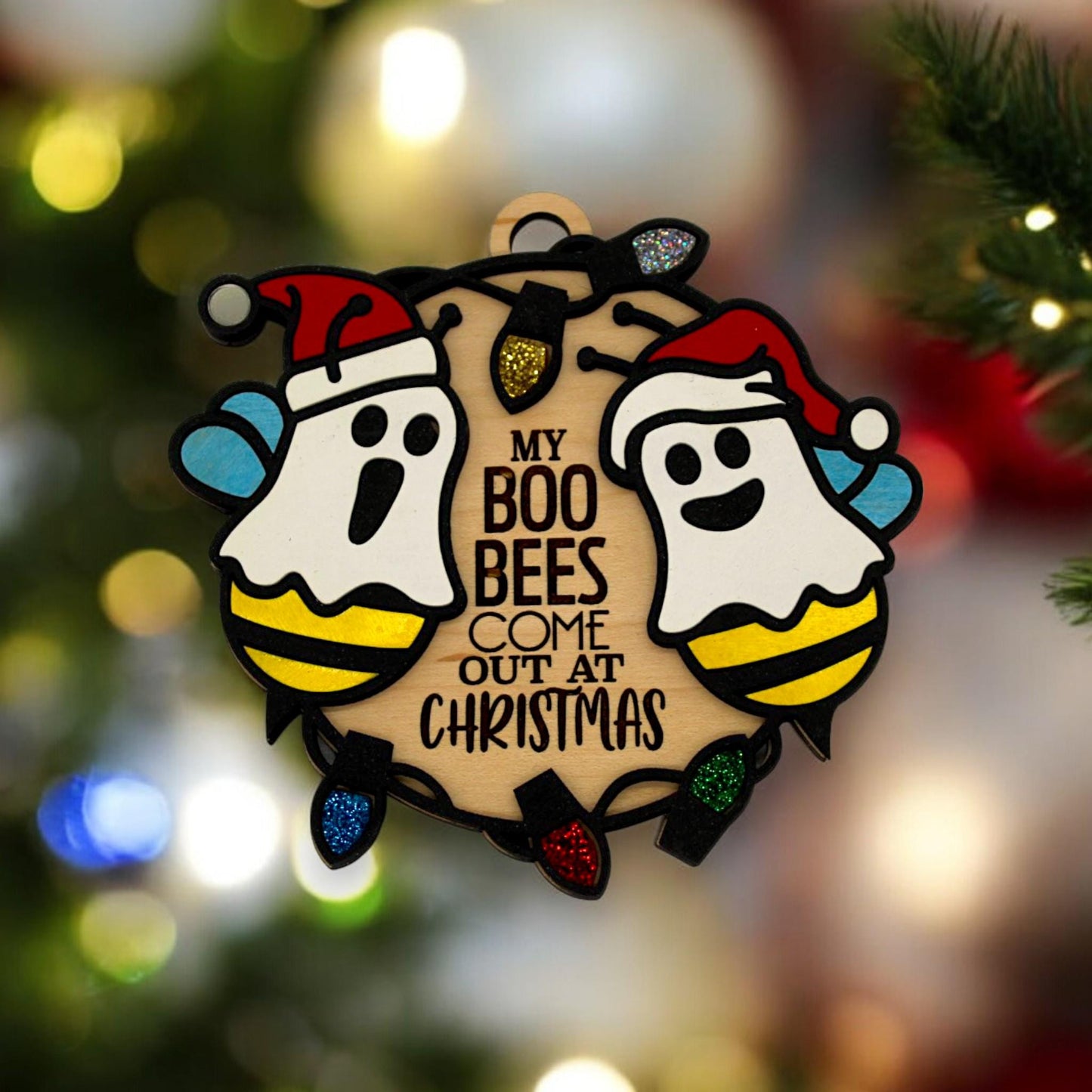 Boo Bee Christmas Ornaments