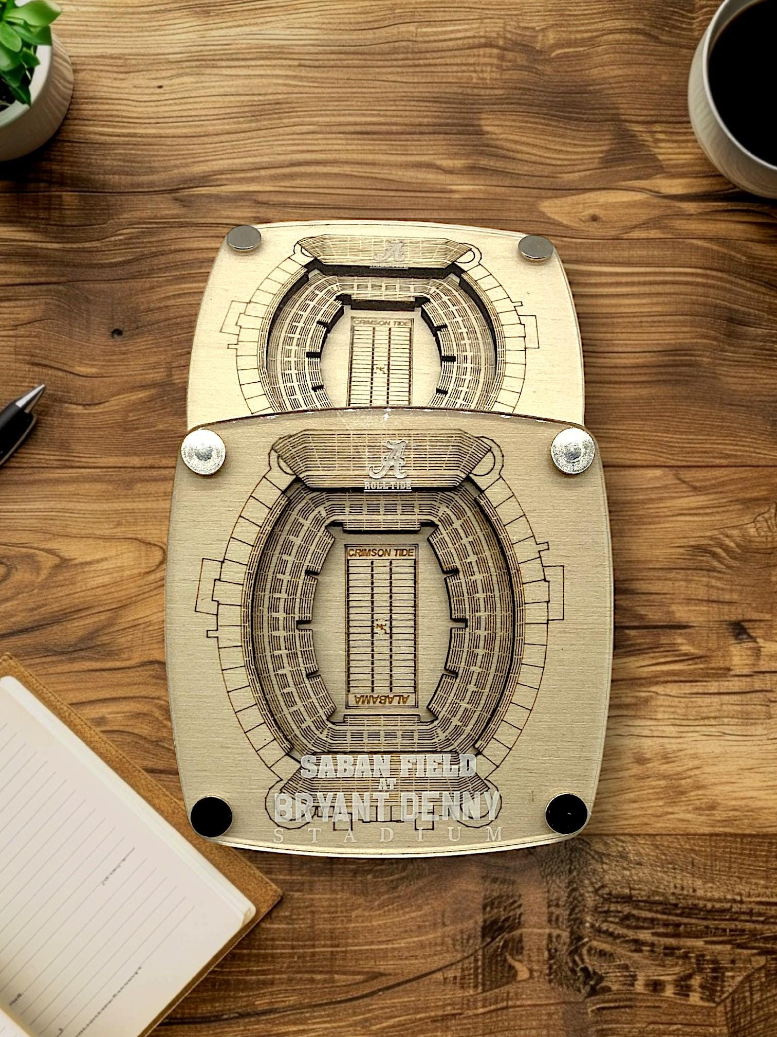 Alabama Crimson Tide Wooden Stadium Coaster