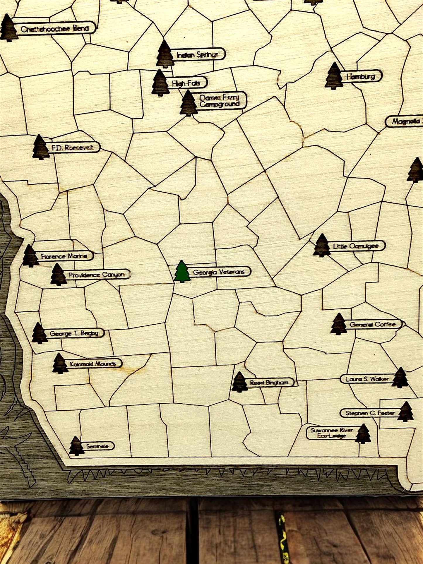 Wooden Georgia State Park Interactive Map 2 Sizes AVAILABLE