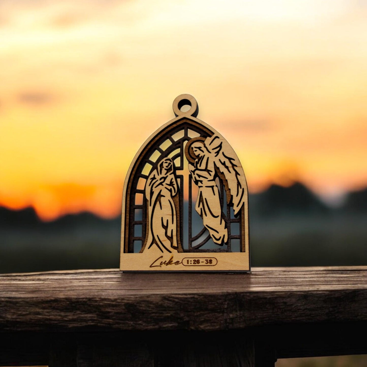 Wooden Religious Biblical Story of Christmas Ornaments