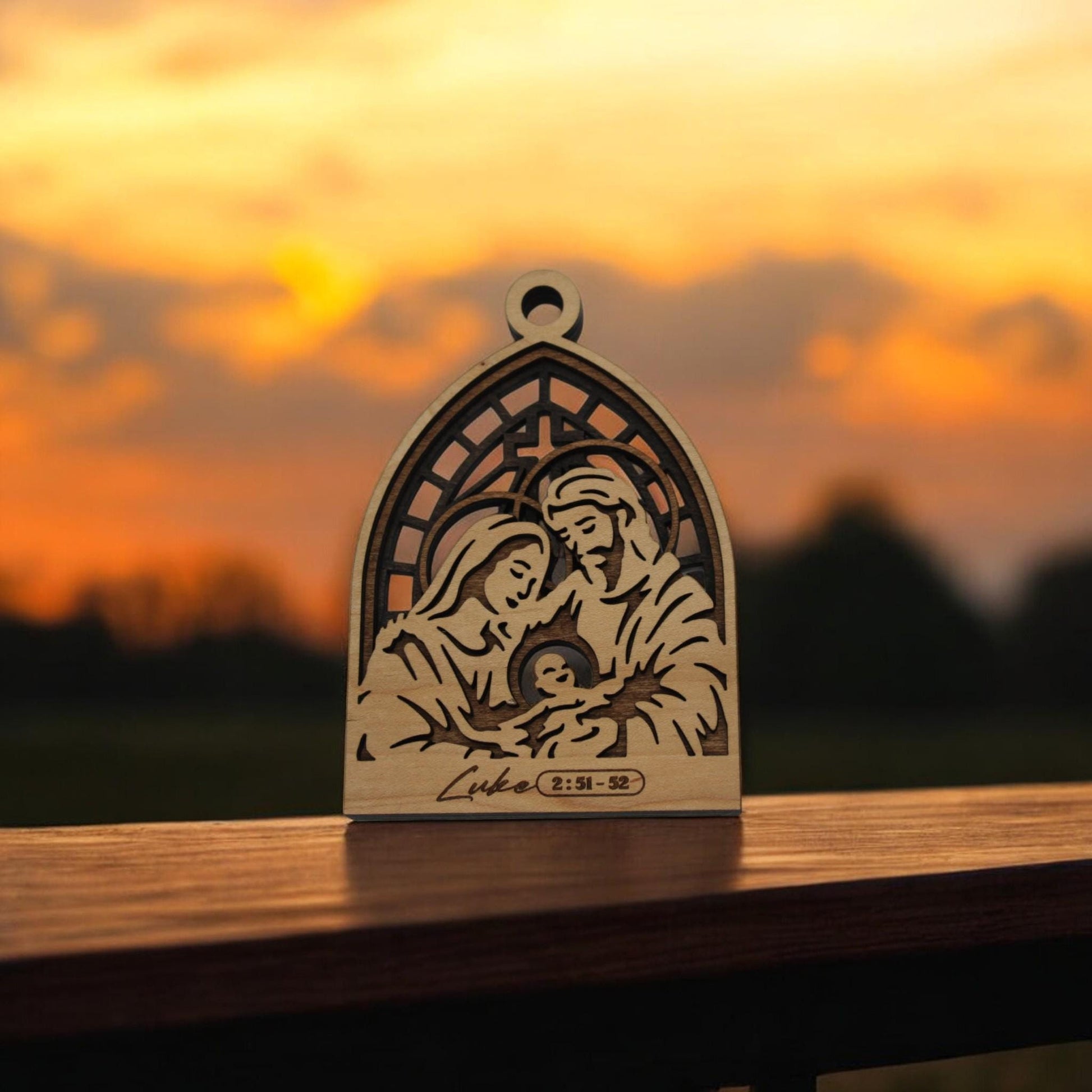 Wooden Religious Biblical Story of Christmas Ornaments