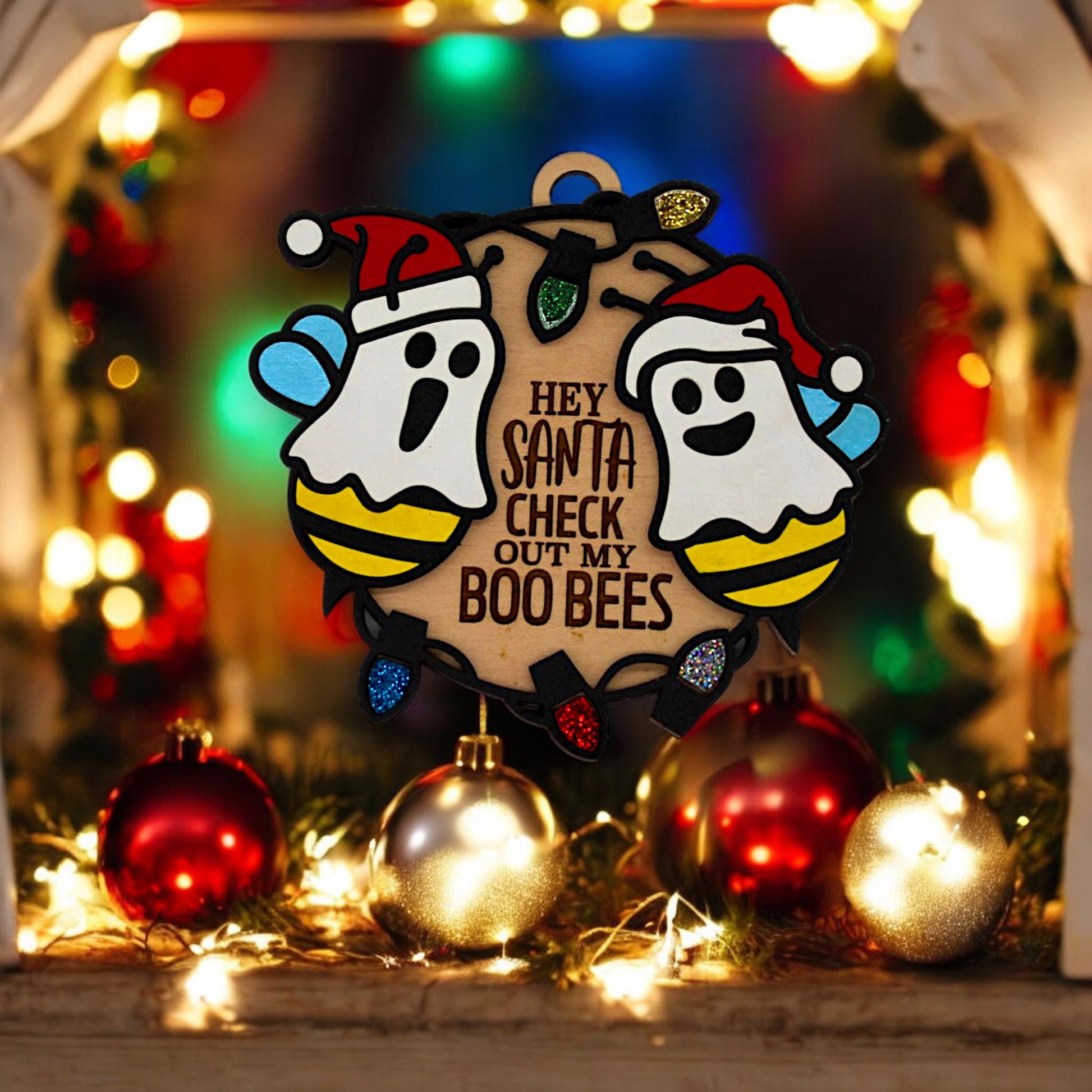 Boo Bee Christmas Ornaments