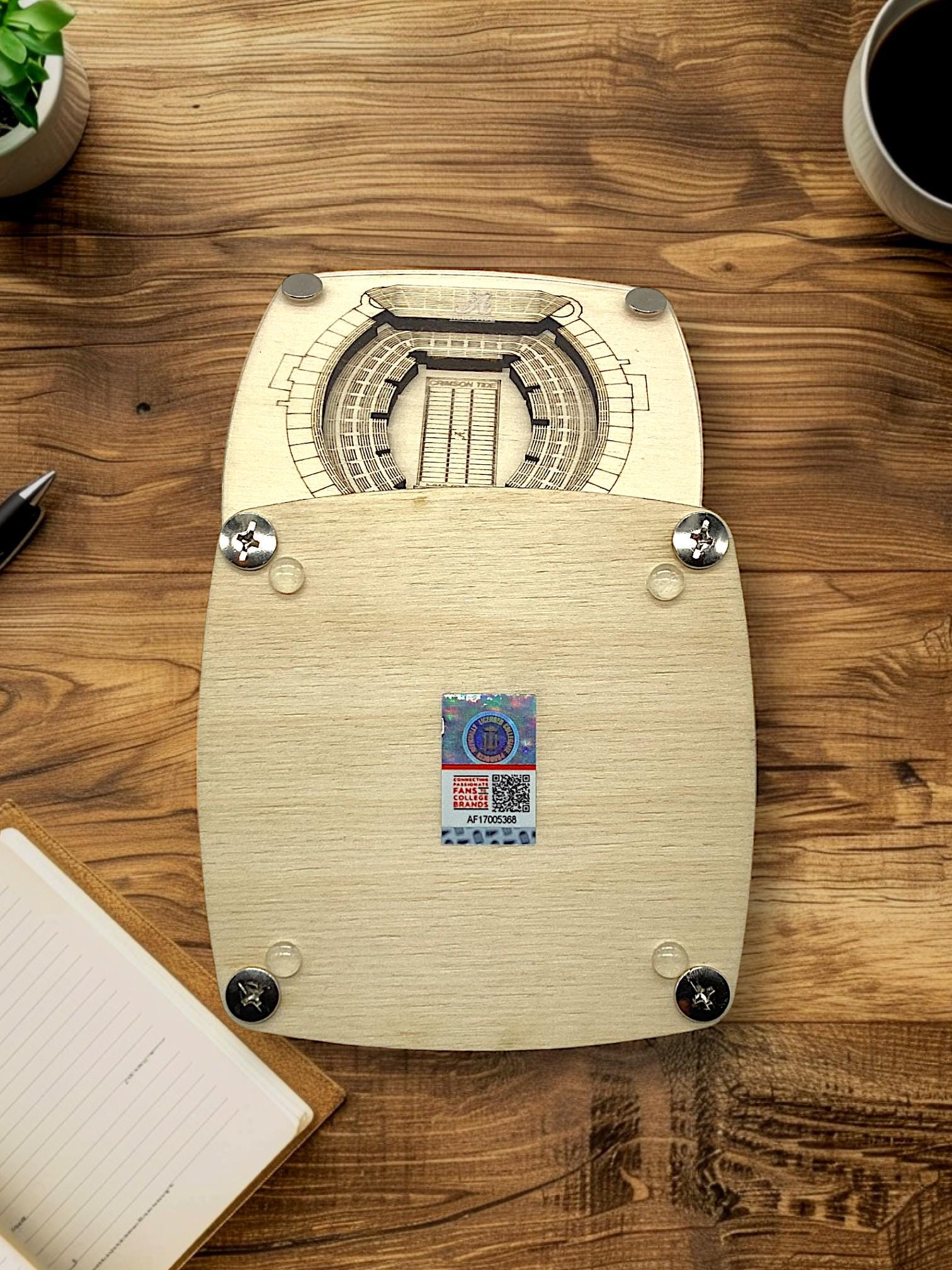 Alabama Crimson Tide Wooden Stadium Coaster