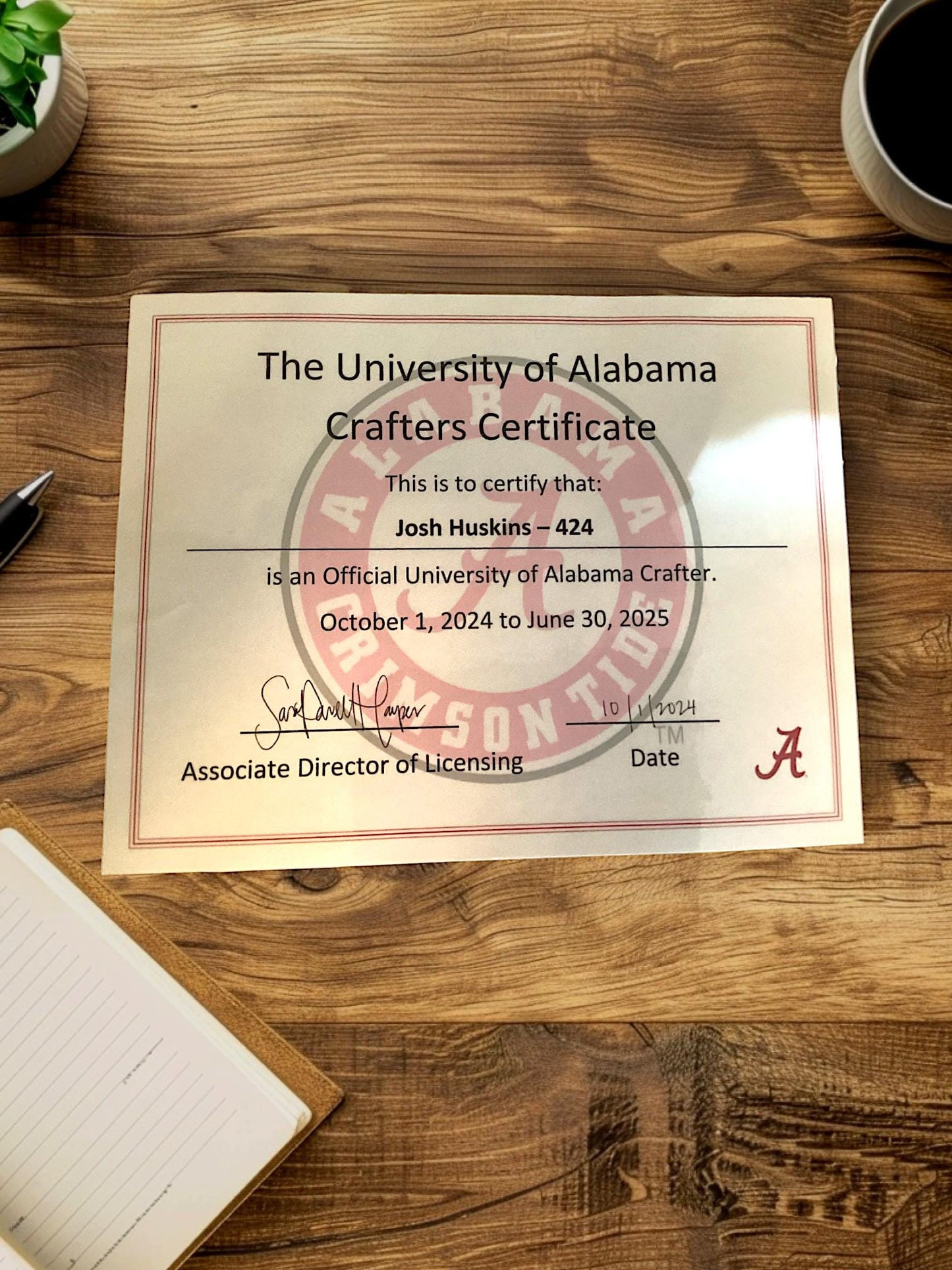 Alabama Crimson Tide Wooden Stadium Coaster