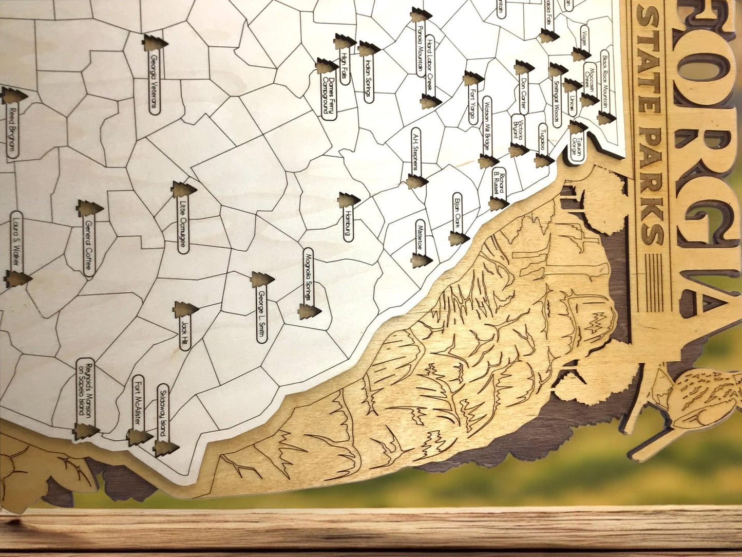 Wooden Georgia State Park Interactive Map 2 Sizes AVAILABLE