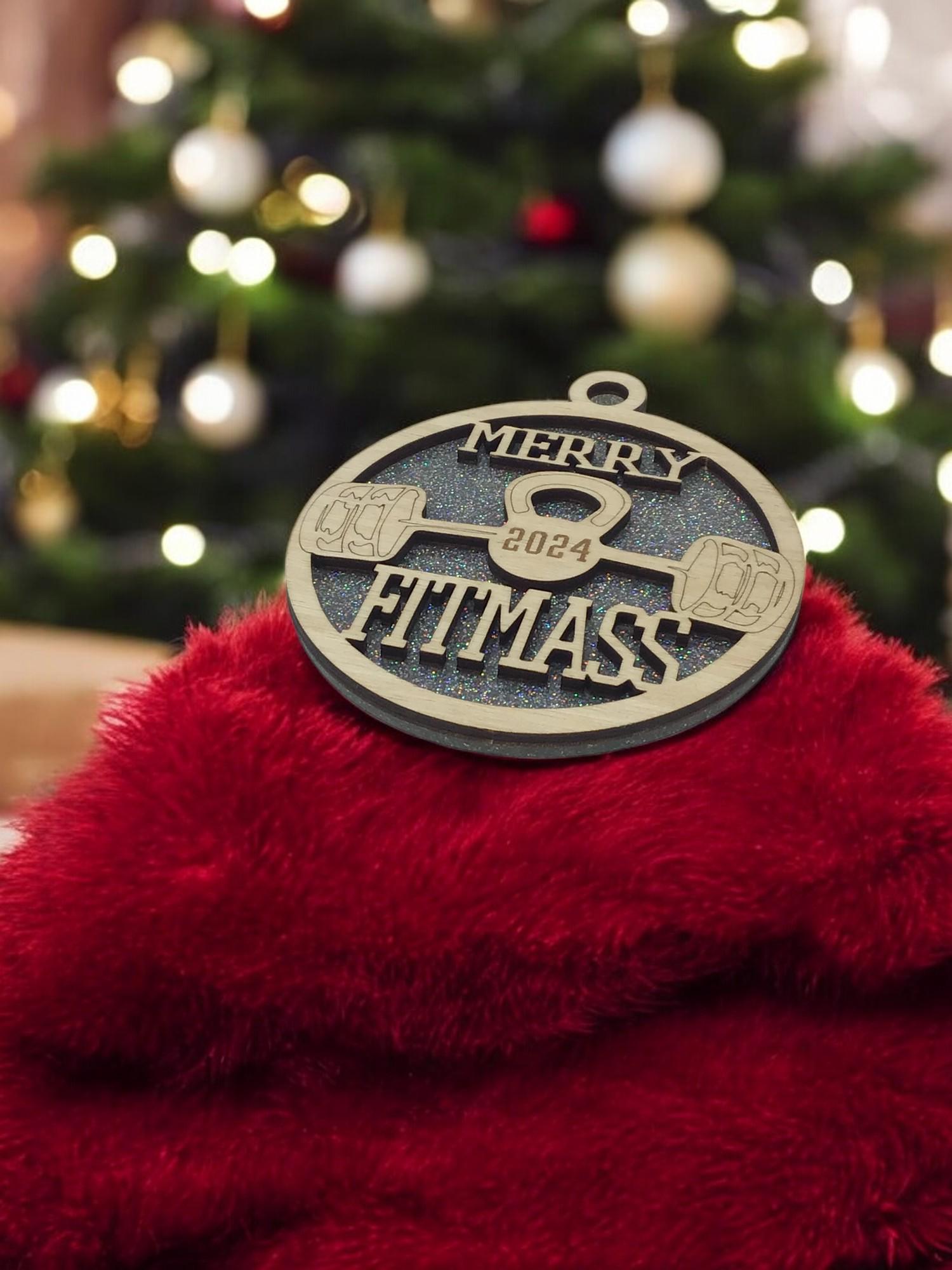 Fitness "Fitmass" Wooden Christmas Ornament