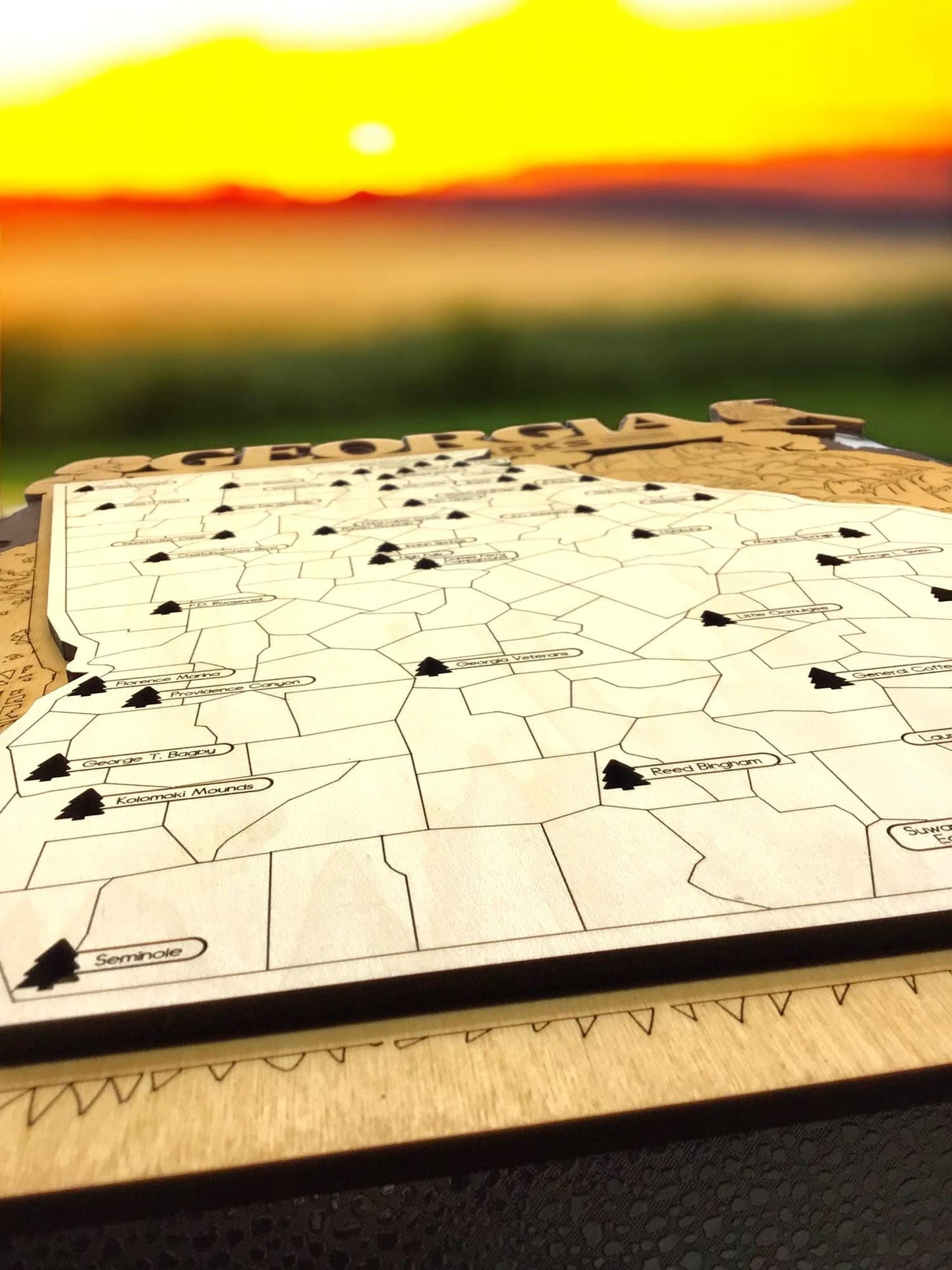 Wooden Georgia State Park Interactive Map 2 Sizes AVAILABLE