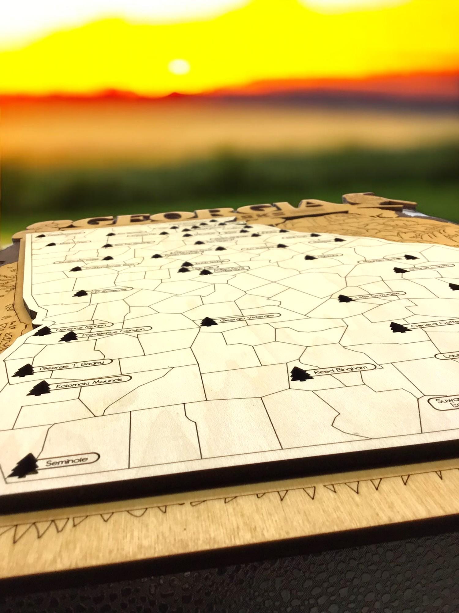 Wooden Georgia State Park Interactive Map 2 Sizes AVAILABLE