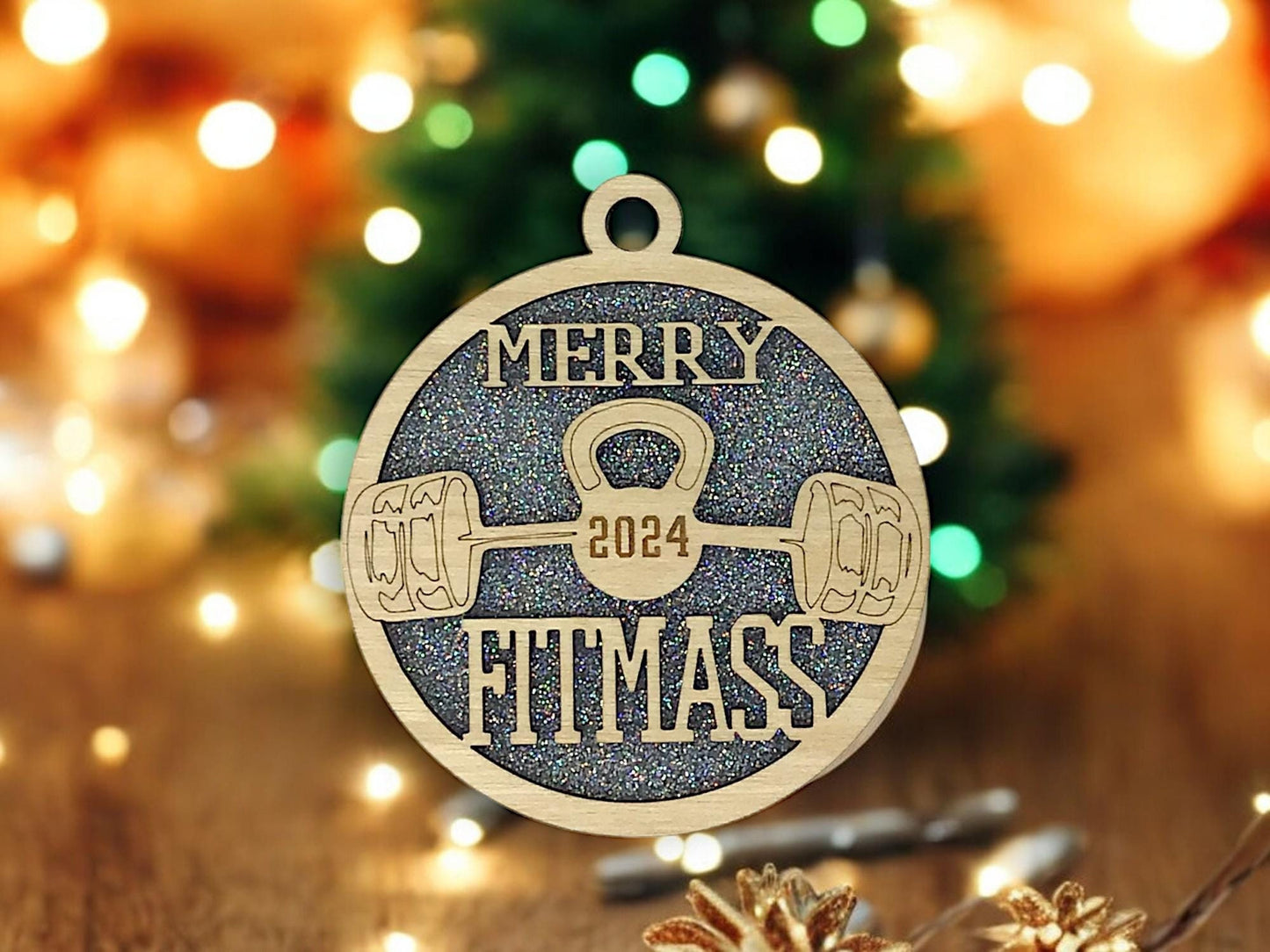 Fitness "Fitmass" Wooden Christmas Ornament