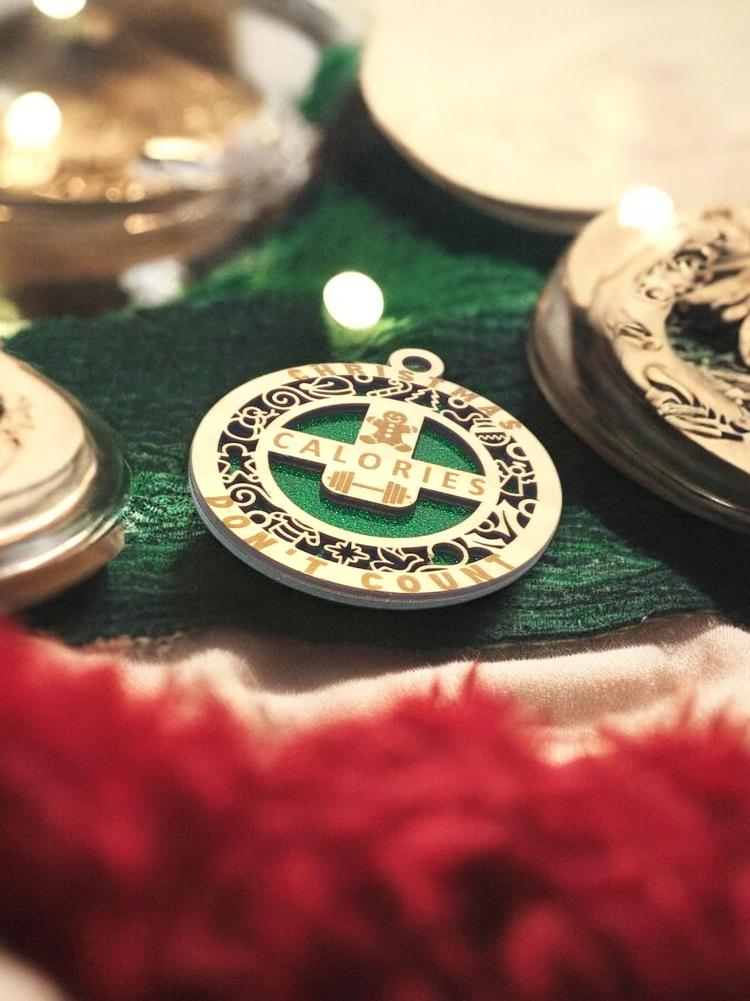 Christmas Calories Don't Count Wooden Christmas Ornament