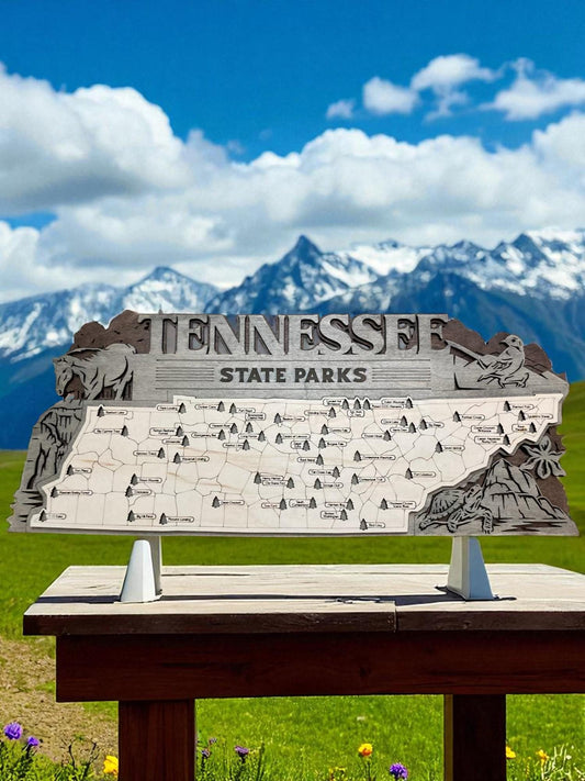 Tennessee State Parks Interactive Wooden Map